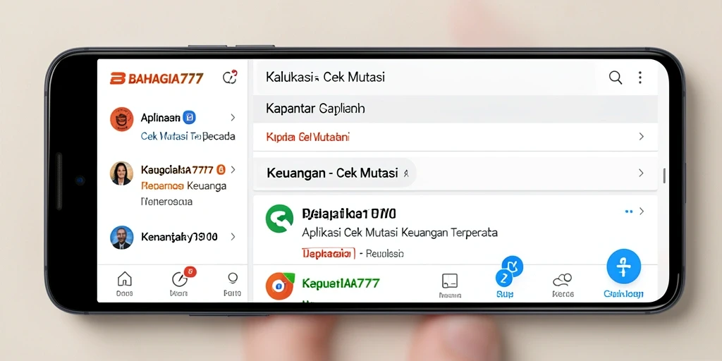 Tampilan antarmuka BAHAGIA777 yang bersih dan informatif tentang mutasi keuangan.