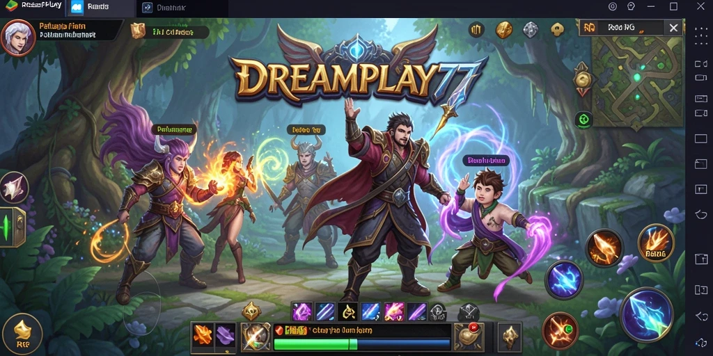 Tampilan antarmuka <strong>DREAMPLAY77</strong> yang menarik dengan fitur RPG yang kaya.