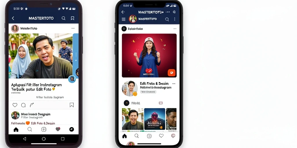 Antarmuka MASTERTOTO dengan berbagai filter Instagram yang menarik.