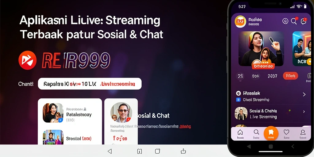 Antarmuka aplikasi RR999 yang intuitif dan menarik saat Live Streaming.