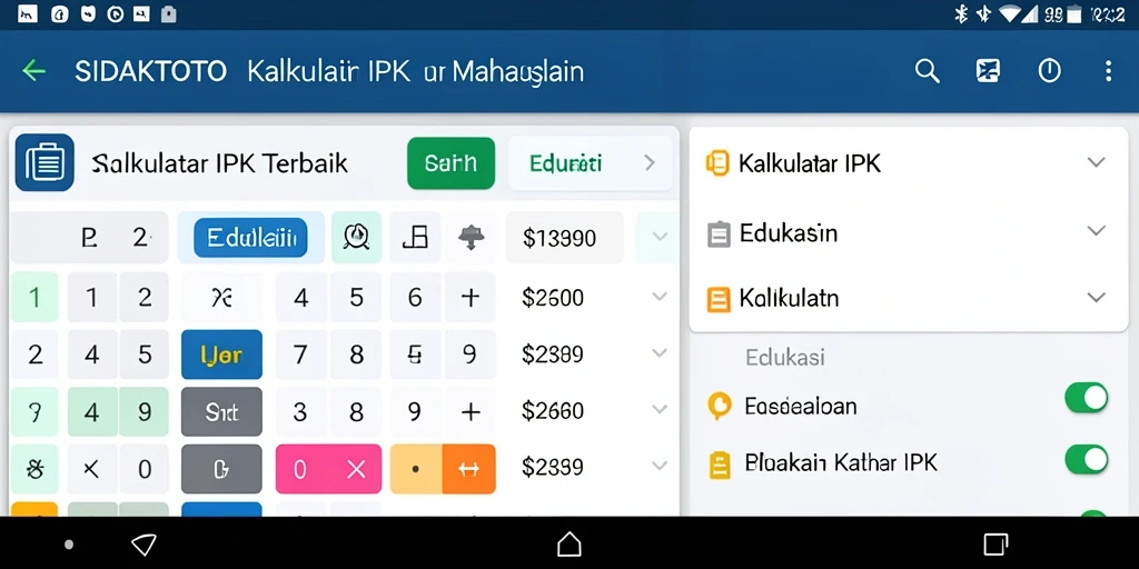 Antarmuka aplikasi SIDAKTOTO yang sederhana dan fungsional untuk kalkulator IPK.