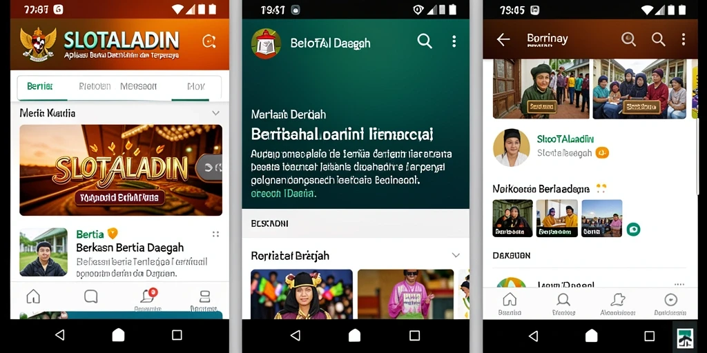 Antarmuka menarik dari aplikasi berita daerah SLOTALADIN.