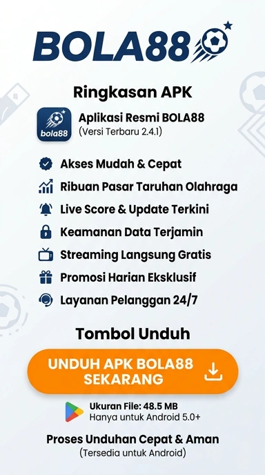 Tampilan halaman APK bola88